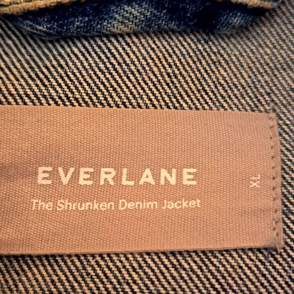 XL EVERLANE SHRUNKEN DENIM JACKET, COPPED DENIM JACKET - Picture 3 of 7